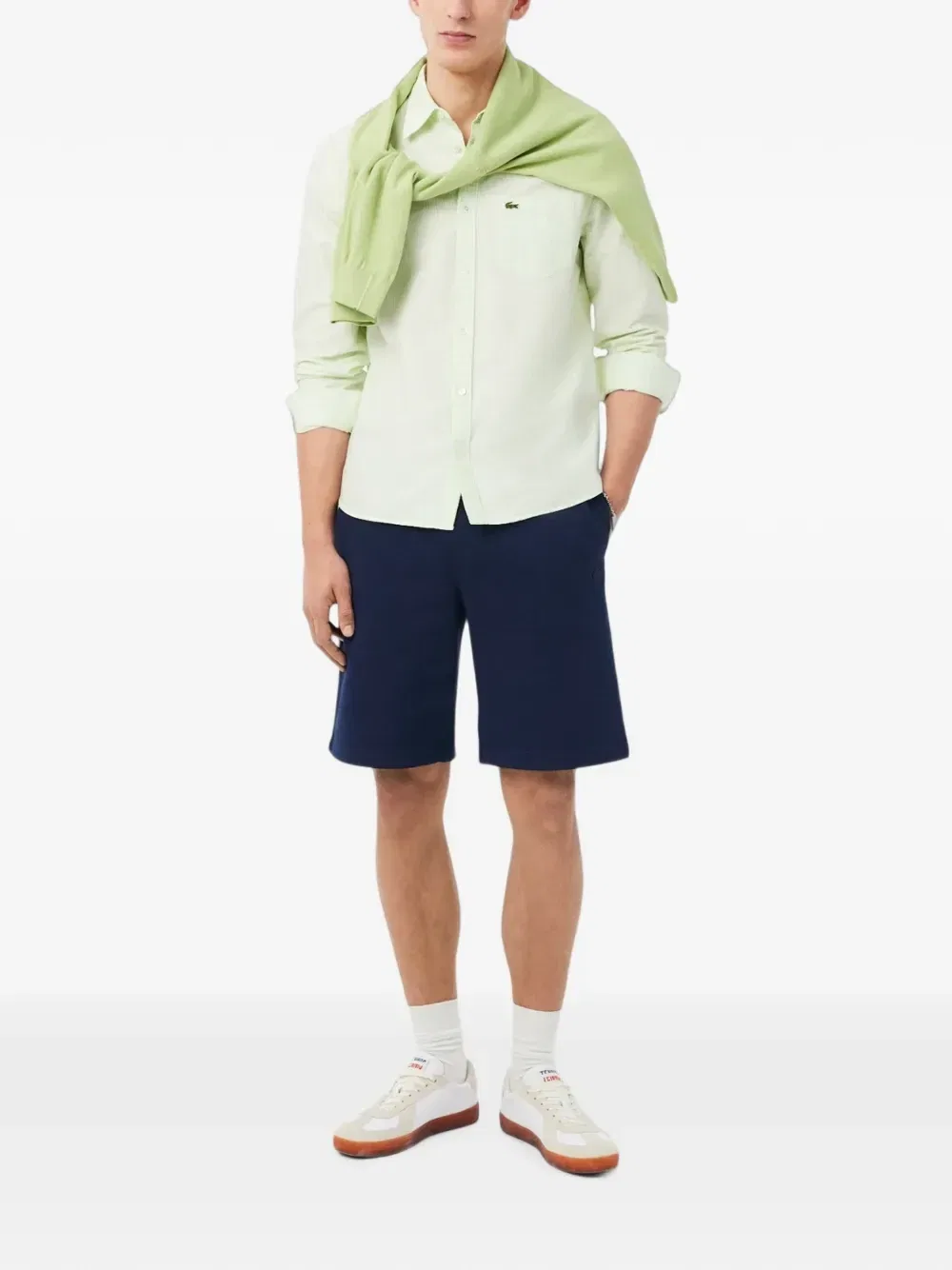 Шорты Lacoste с вышитым логотипом, синие — фото 2