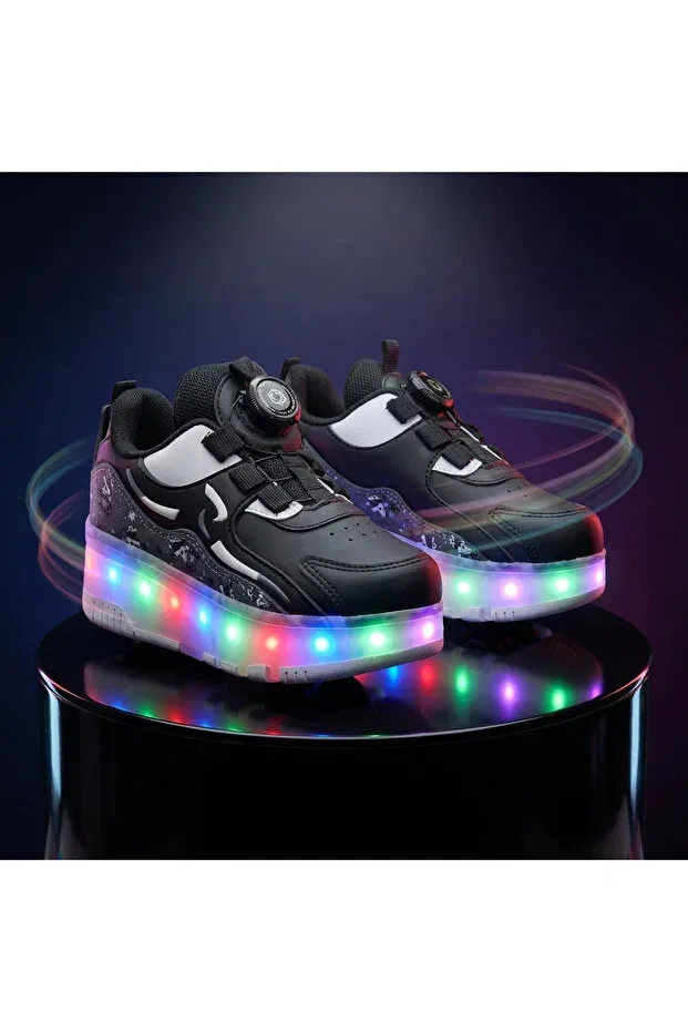 Детские кроссовки для девочек с принтом Lighted roller skating shoes Le Style De Marie, Multicolor