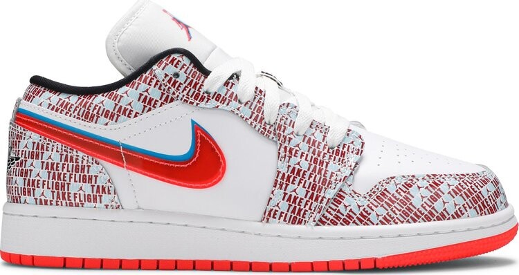 

Кроссовки Air Jordan 1 Low SE GS Take Flight, белый, Белый;серый, Кроссовки Air Jordan 1 Low SE GS Take Flight, белый