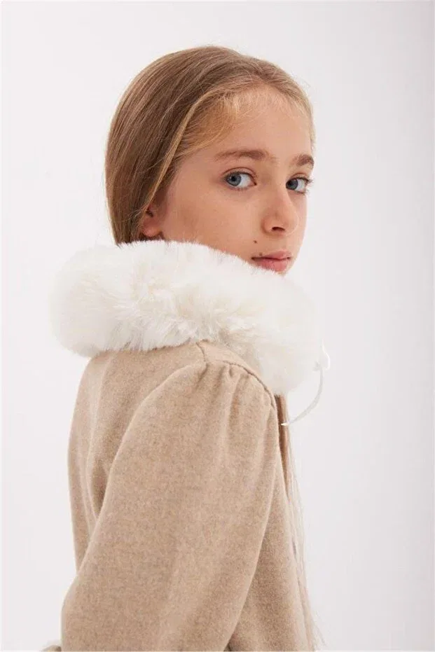Детское пальто для девочек хлопковое Hilal Akıncı Kids, Brown — фото 3