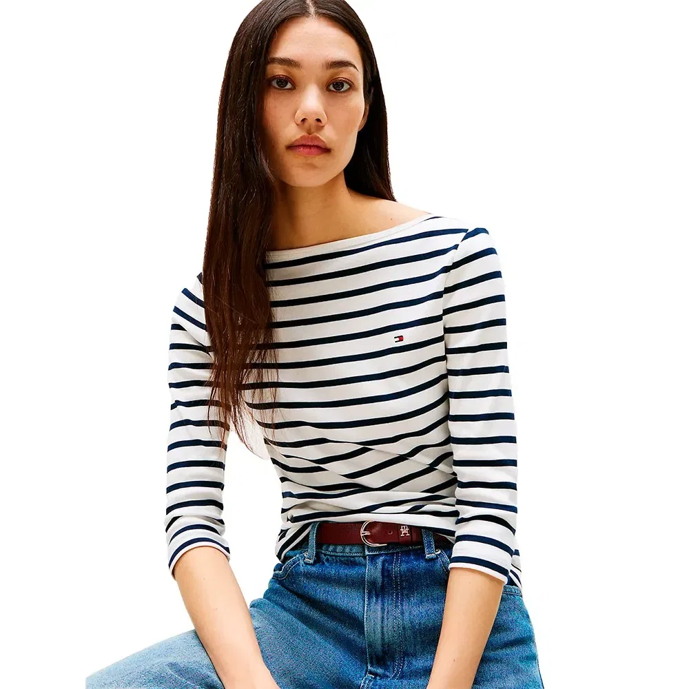 Женская футболка с принтом Slim Cody Tommy hilfiger, White — фото 4