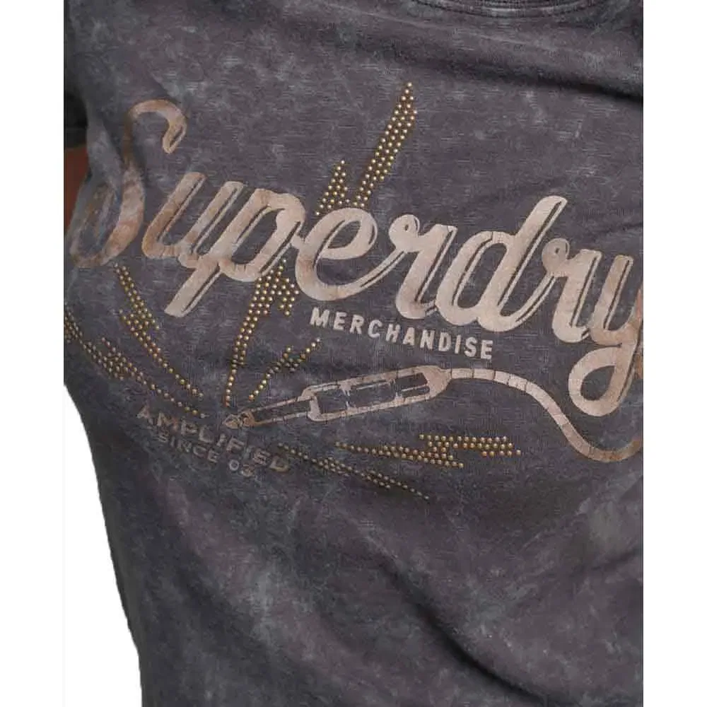 Женская футболка с принтом Vintage Merch Store Superdry, Black — фото 2