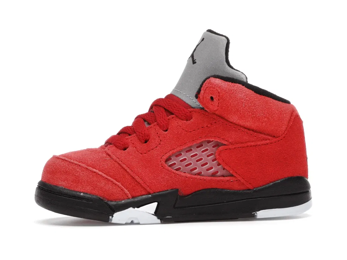 Детские кроссовки с замшевым верхом Jordan 5 Retro, Varsity Red/Black-White — фото 3