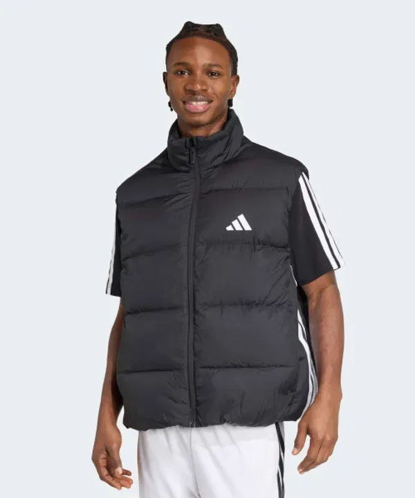 Пуховый жилет Climawarm 3-Stripes, Adidas, черный