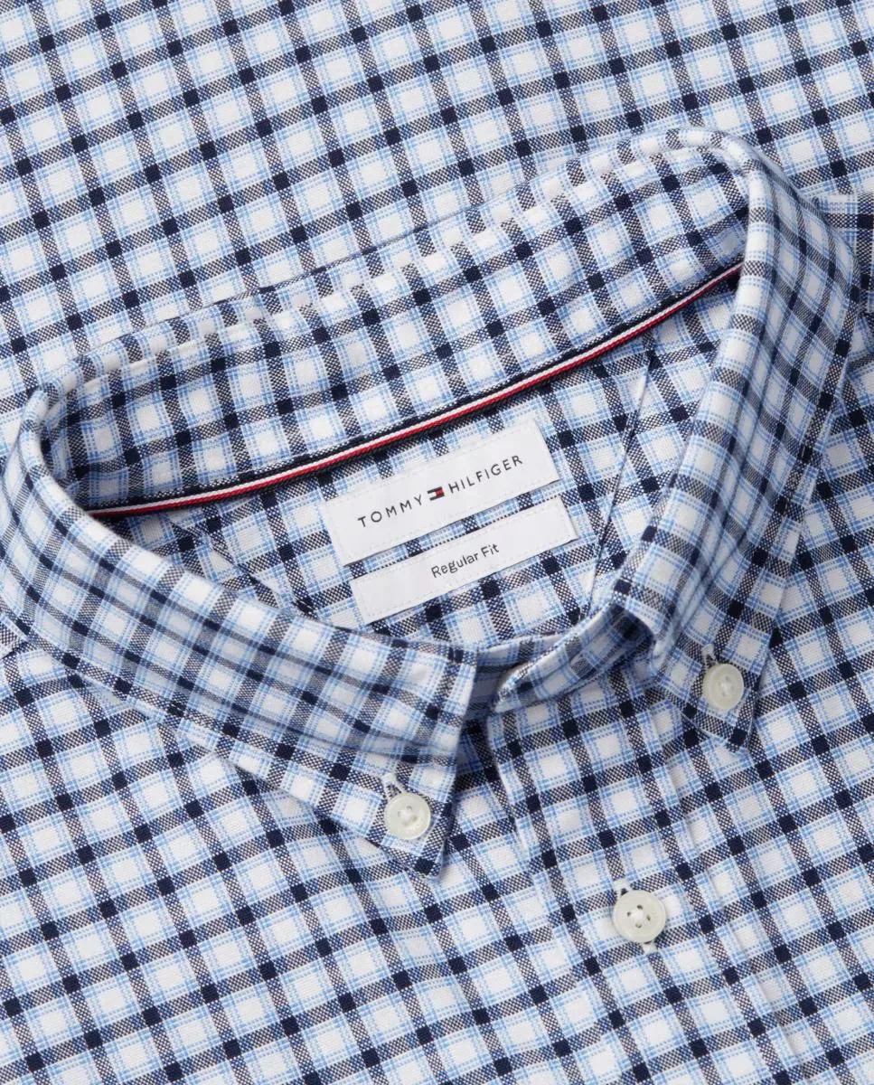 Мужская рубашка из поплина с принтом Tommy Hilfiger, Azul Marino — фото 4