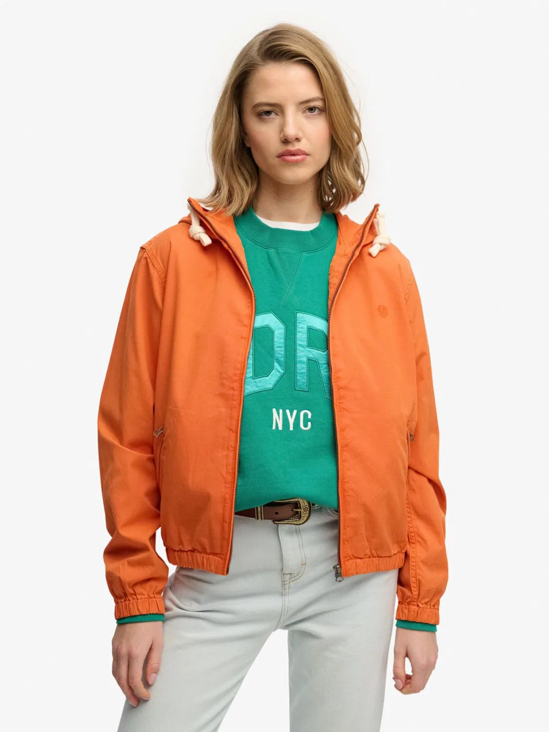 Куртка на молнии с капюшоном, свободный крой Superdry Orange — фото 4