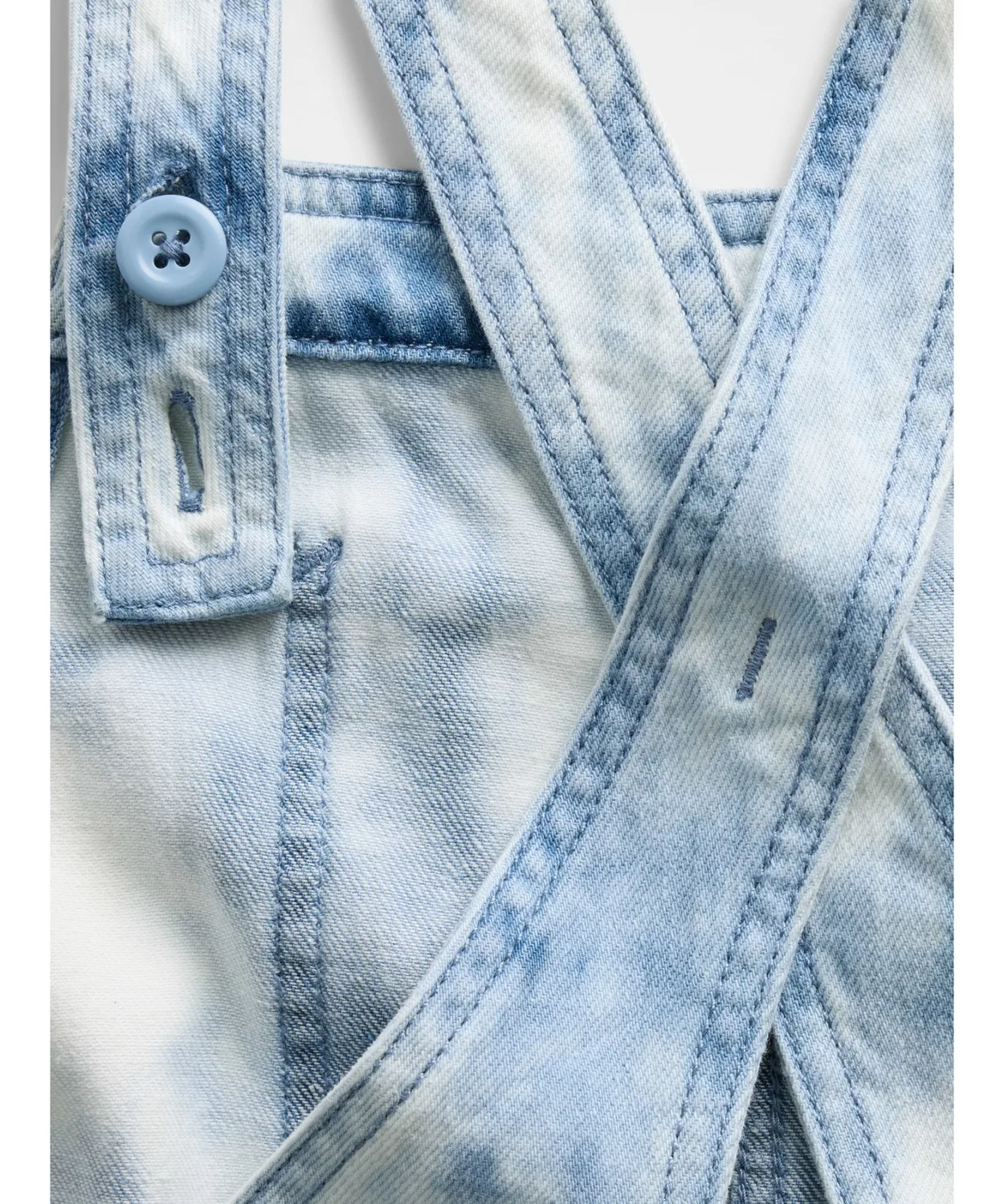 Детский джинсовый комбинезон с принтом тай-дай Relaxed Fit GAP, Blue — фото 4