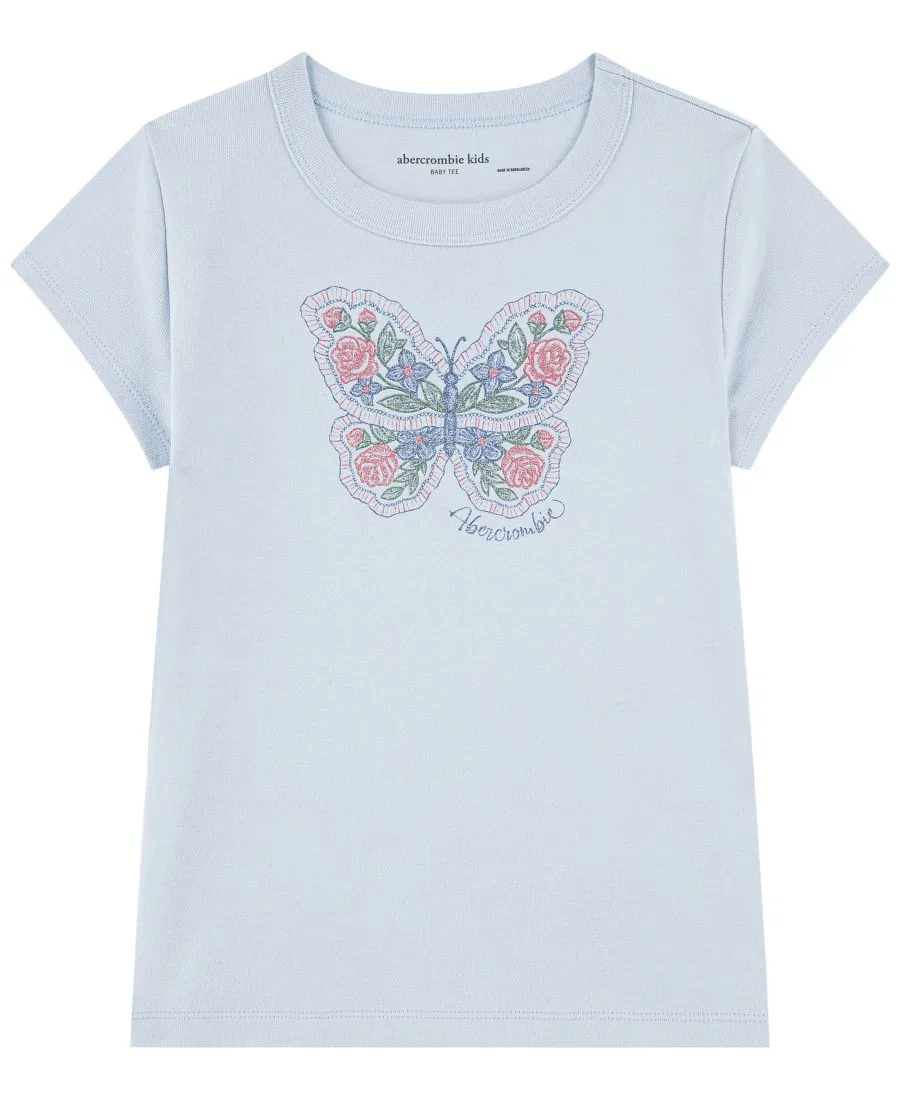 Футболка с коротким рукавом Butterfly Raglan abercrombie kids, Blue
