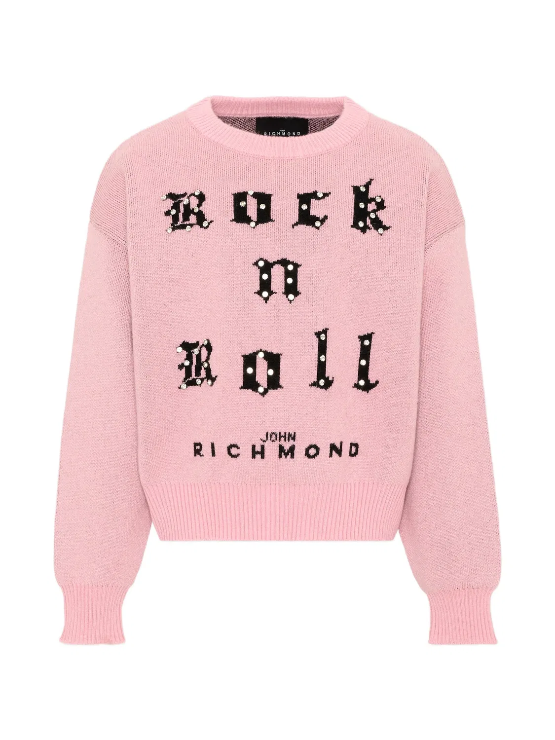 Свитер с кристаллами John Richmond Junior, розовый