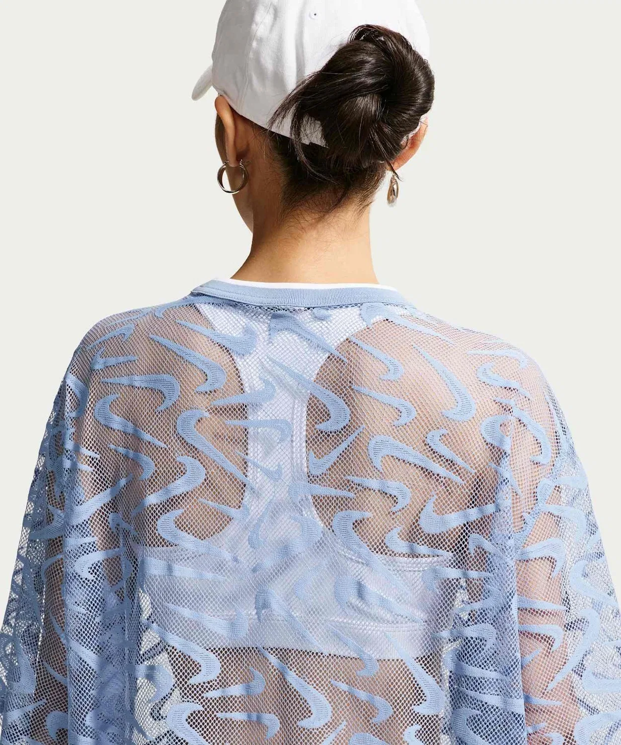 Женская футболка оверсайз с кружевным принтом Nike Sportswear Chill Lace, Work Blue — фото 3
