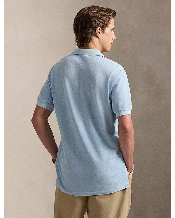 Мужская рубашка поло с оригинальной посадкой Original fit mesh polo shirt Polo Ralph Lauren, Southport Blue — фото 3
