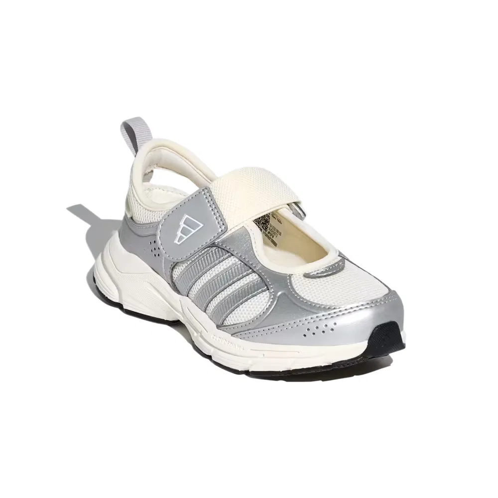 Детские кеды с синтетическим верхом Adidas, Core White/Silver Metal/Halo Silver — фото 4