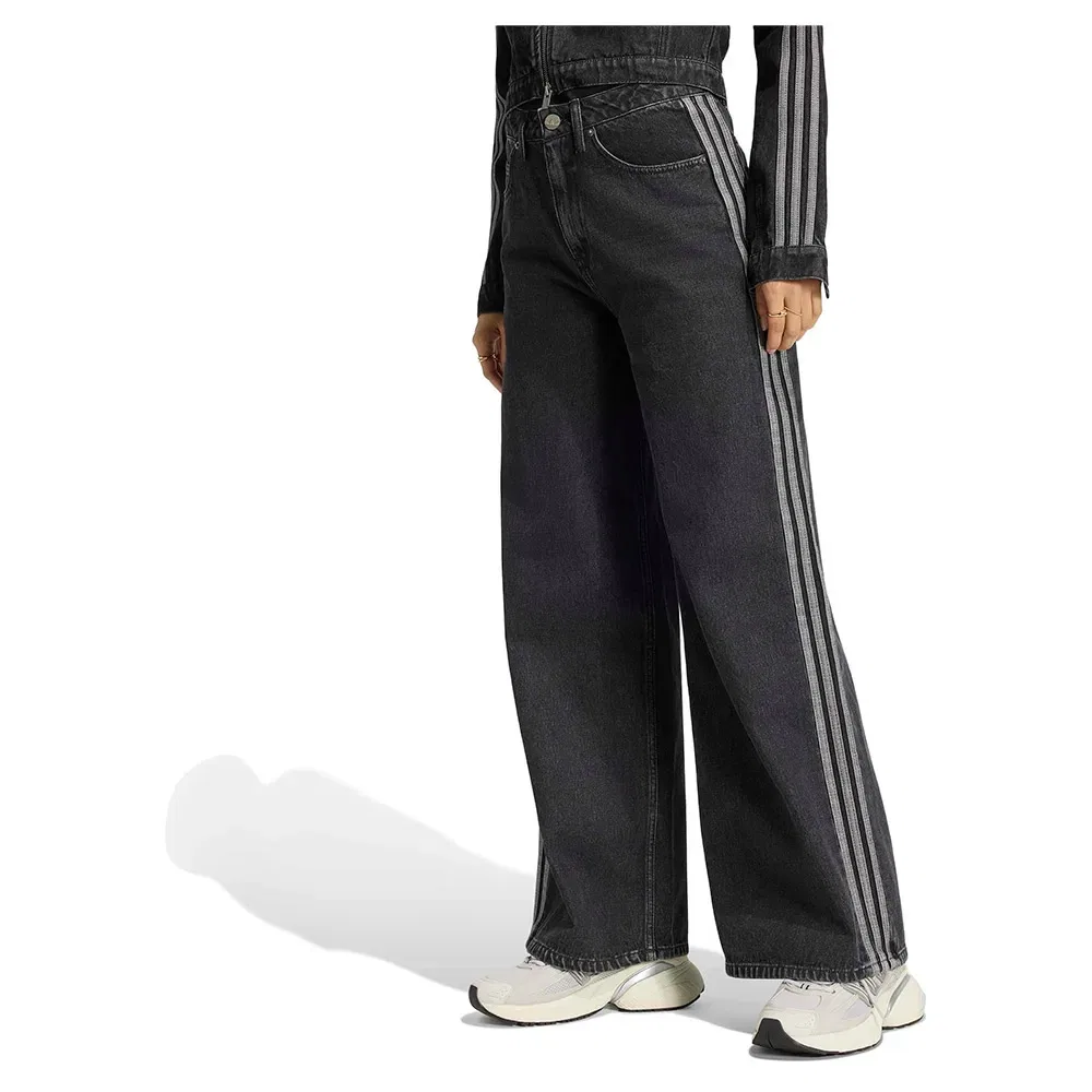 Женские джинсы с высокой посадкой Wide Leg High Waist Jeans Adidas Originals, Black