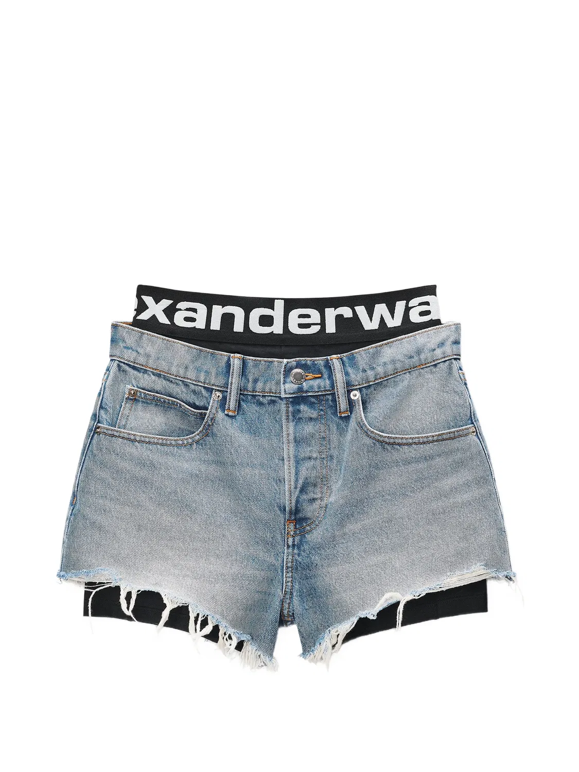 Alexander Wang Шорты с рваными краями - синий