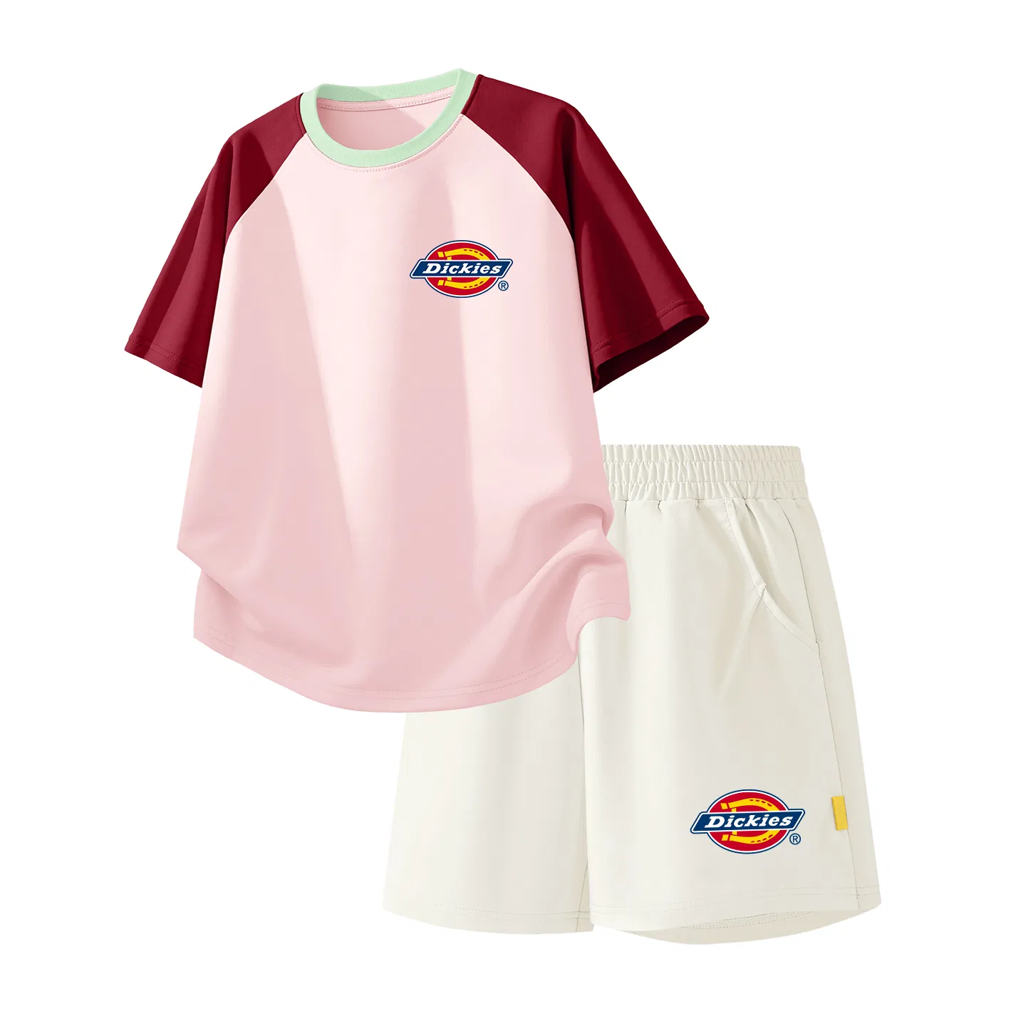 Детский спортивный комплект из 2 предметов с логотипом S Logo K Red Pink, S Logo K_Bottom Right Mist White, Dickies, Red Pink/Mist White