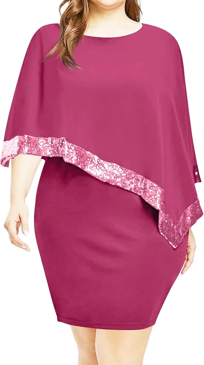 Женское коктейльное платье с открытыми плечами, Hot Pink