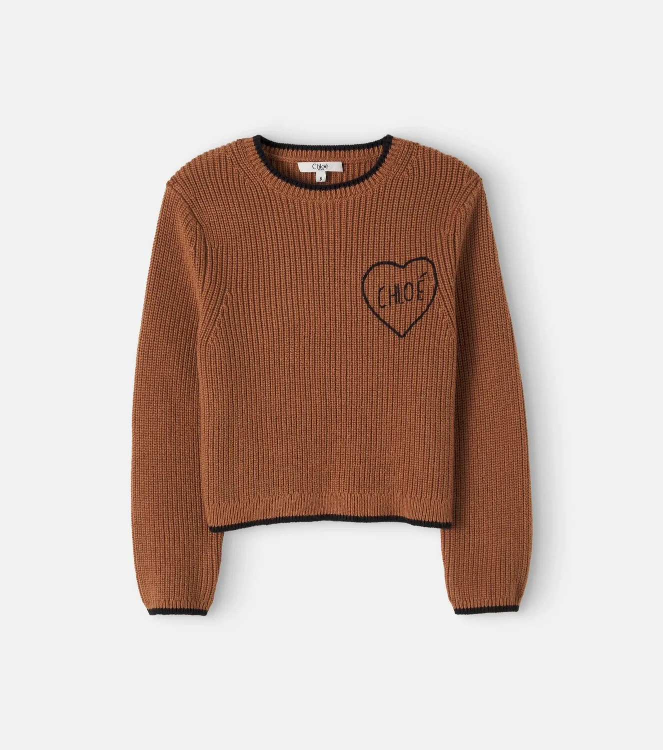 Свитшот с круглым вырезом Thrush Chloé Kids, коричневый