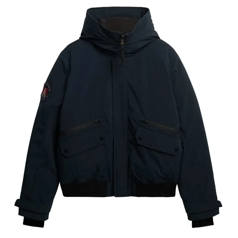 Женская куртка-бомбер с капюшоном City Padded Superdry, Blue — фото 3