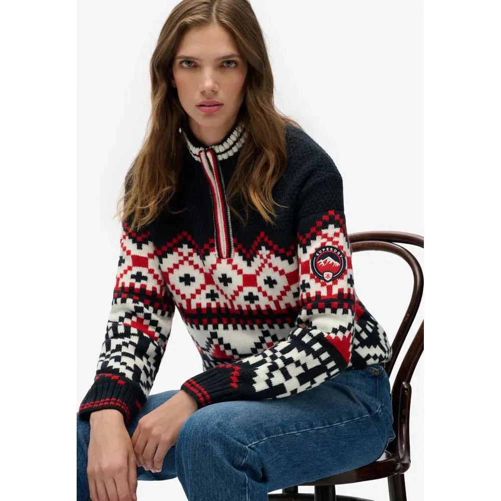 Свитер Intarsia half zip Superdry, мультиколор — фото 3