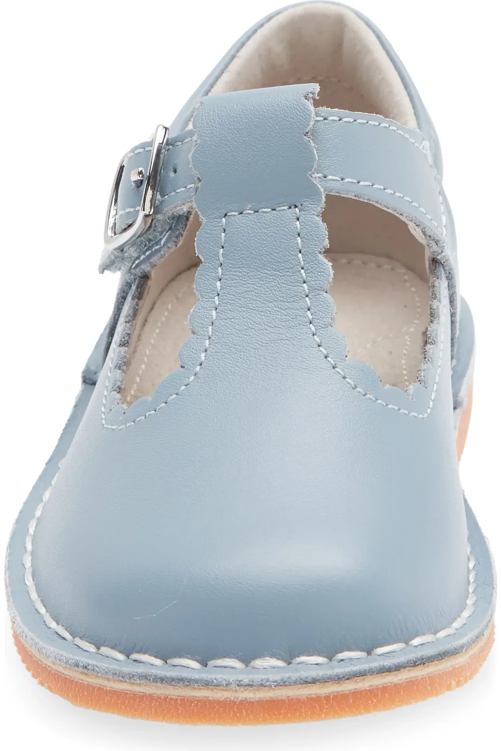 Туфли детские с T-образным ремешком Selina Scallop L'AMOUR, Dusty Blue — фото 4