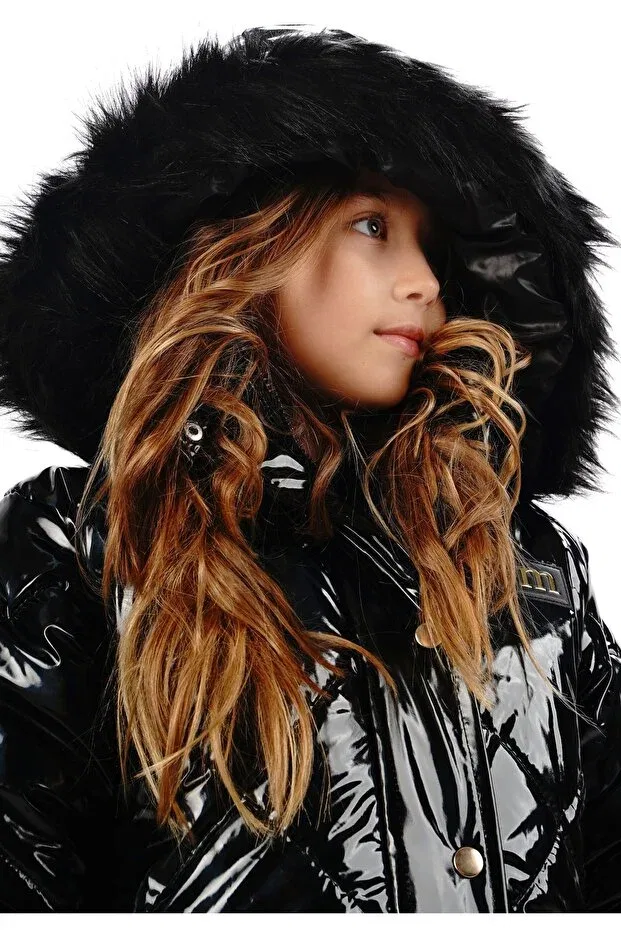 Детское пальто для девочек утепленное Dublino Kids, Black