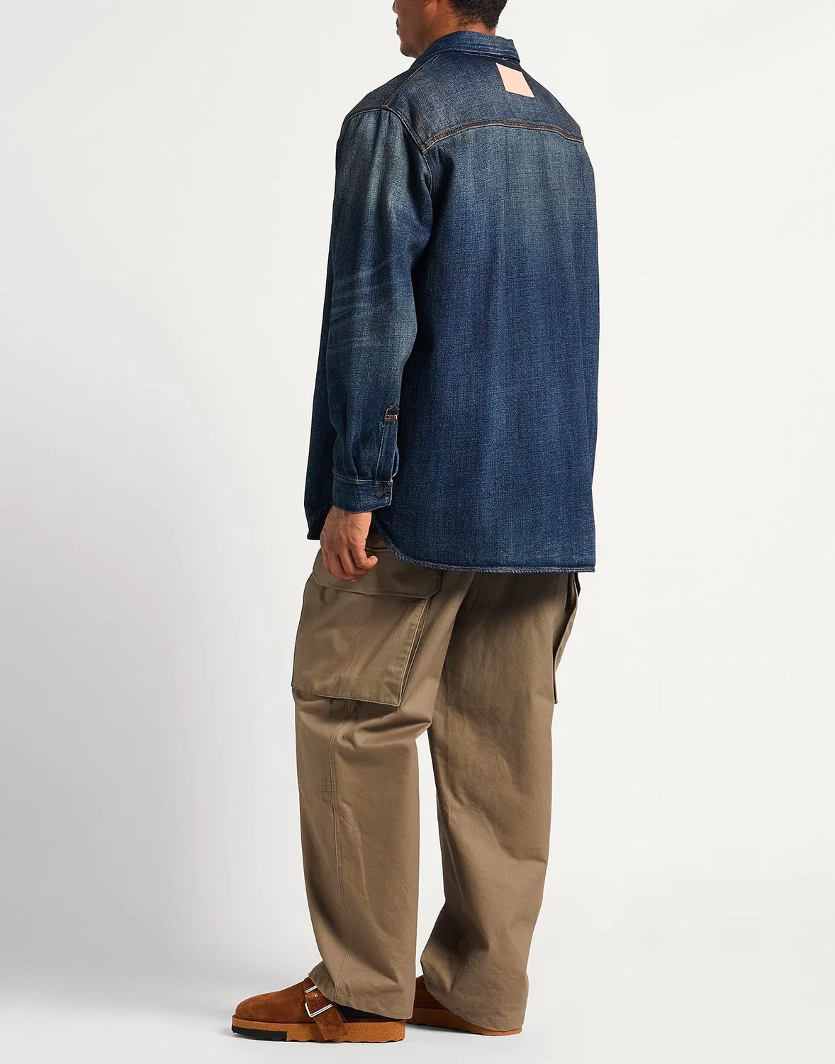 Мужская джинсовая рубашка с длинным рукавом Acne Studios, синий — фото 3
