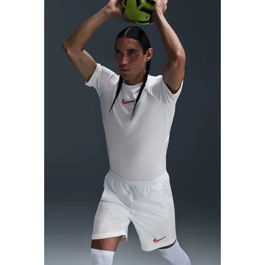 Шорты спортивные с эластичным поясом Nike Dri-FIT Academy, Белый — фото 3