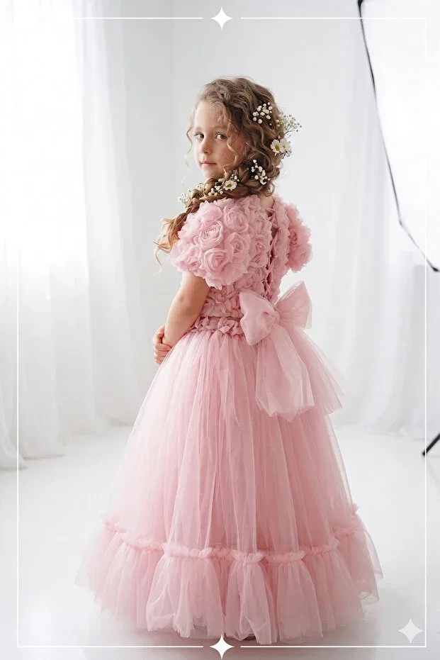 Детское платье для девочек с принтом Princess Dress Alyra, Pink — фото 2