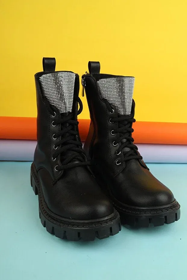 Детские ботинки для девочек водонепроницаемые Moda Lime, Black — фото 4