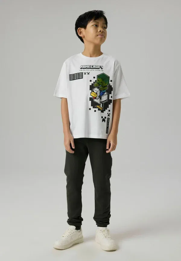 Футболка с принтом Minecraft Loose Fit Name It Bright White, белый