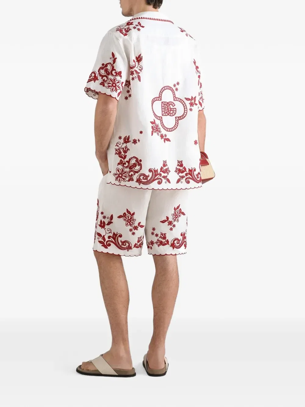 Льняная рубашка Hawaii Dolce & Gabbana, белый — фото 3