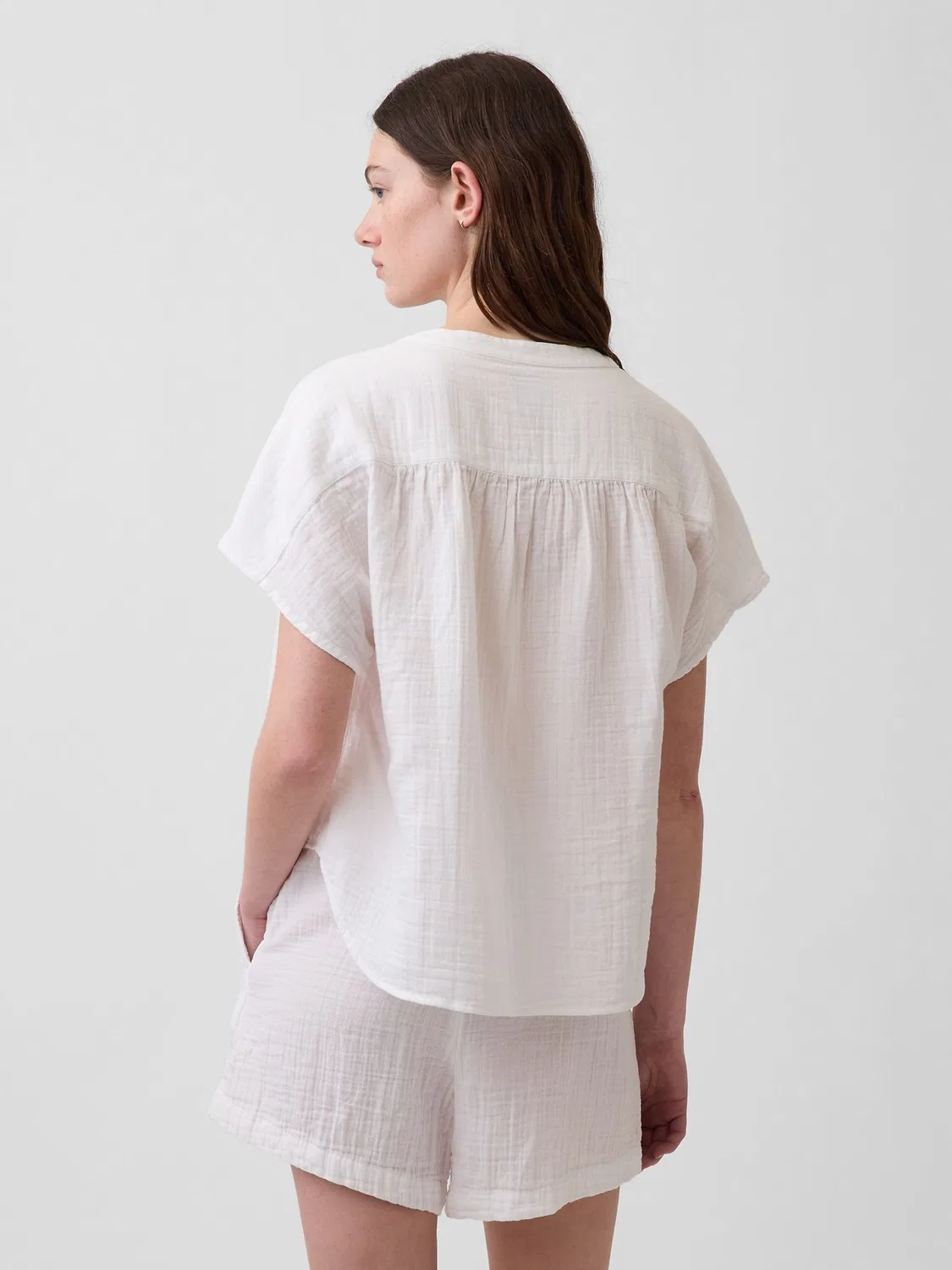 Топ Oversized Split-Neck Gap, белый — фото 2