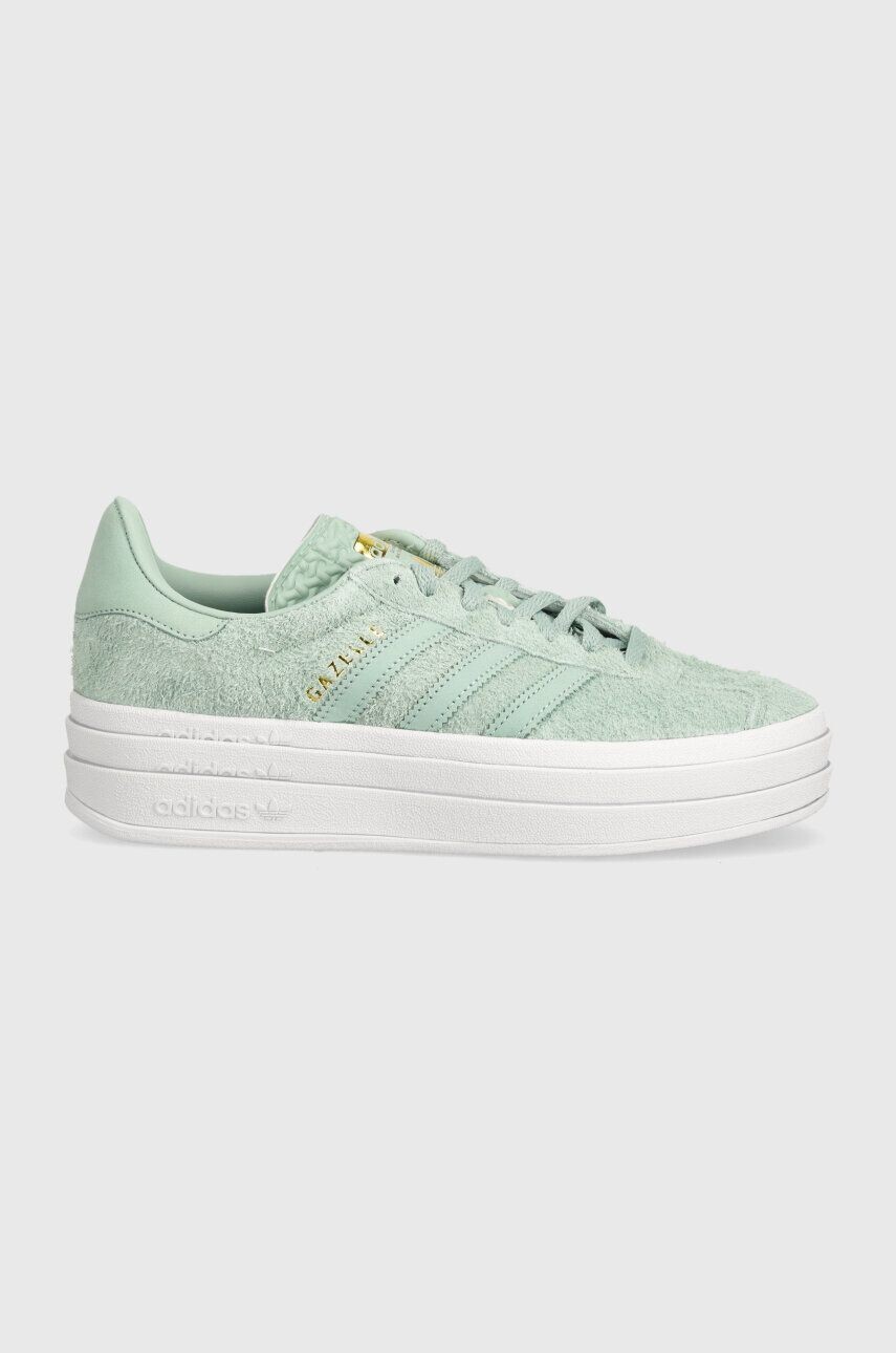Кожаные кроссовки adidas Originals Gazelle Bold, бирюзовый — фото 3