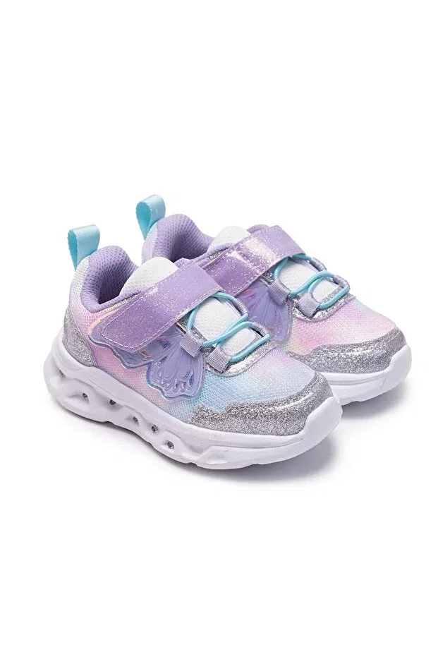 Детские кроссовки для девочек с липучками Hellobaby Ebebek Hello Baby, Lilac