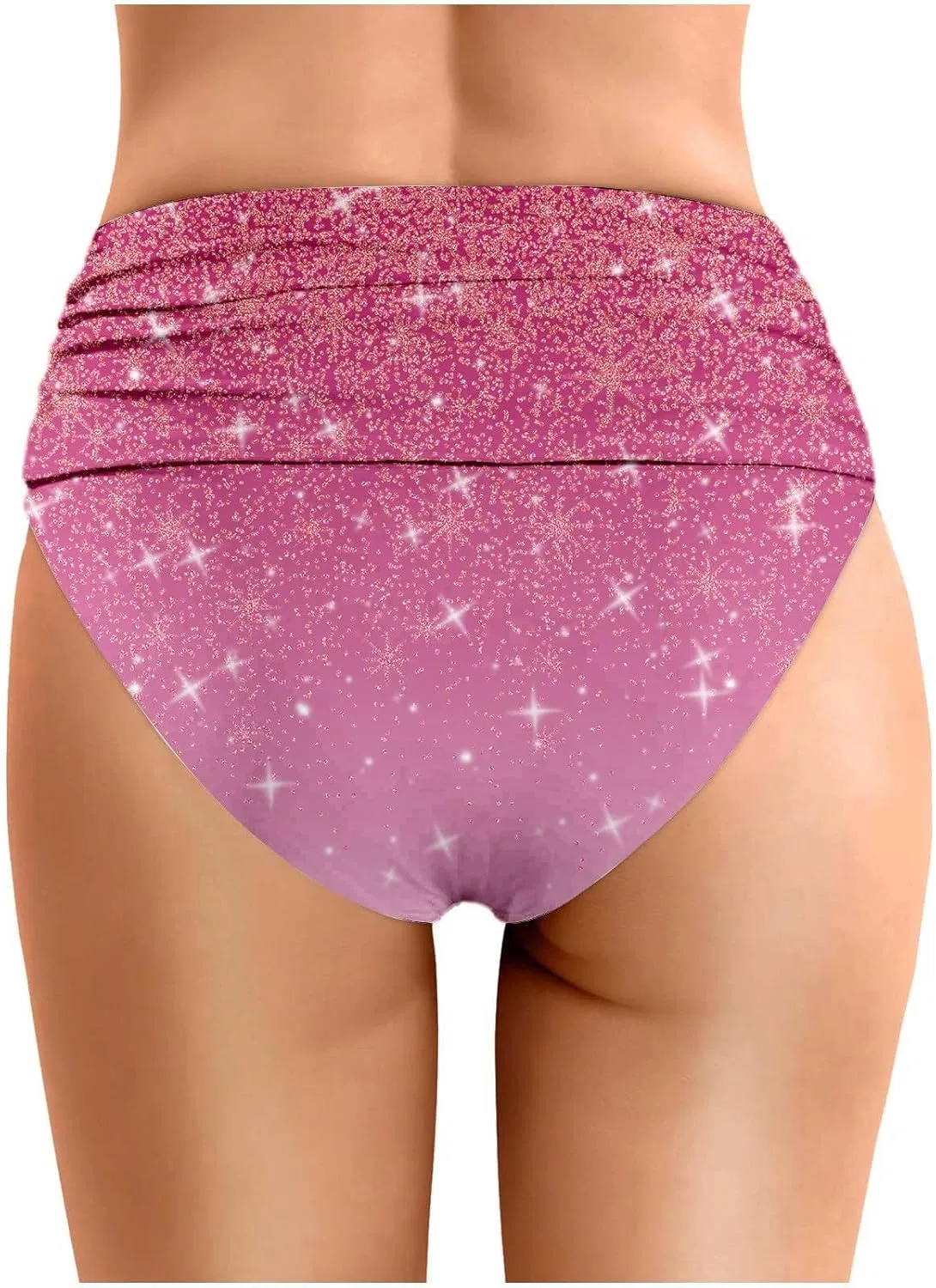 Женские бикини-шорты с рушей Generic, Hot Pink — фото 2