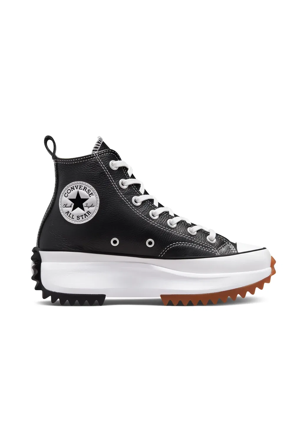 Run star - высокие кроссовки Converse, Black White Gum