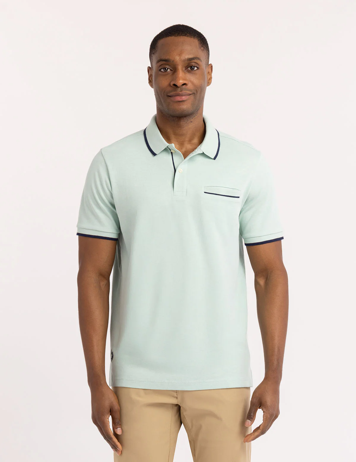 

Футболка-поло U.S. Polo Assn Solid Interlock With Hidden Pocket, мятный
