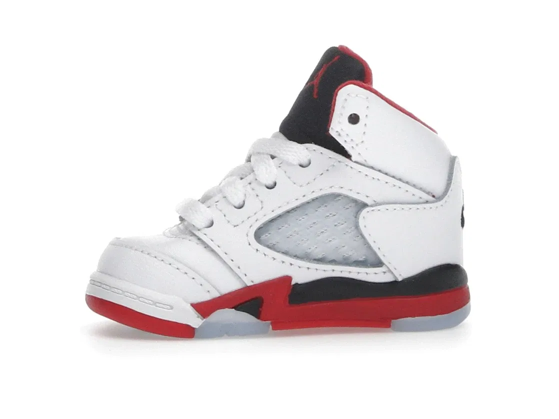 Детские кроссовки Lifestyle с принтом Jordan 5 Retro, White/Fire Red/Black — фото 3
