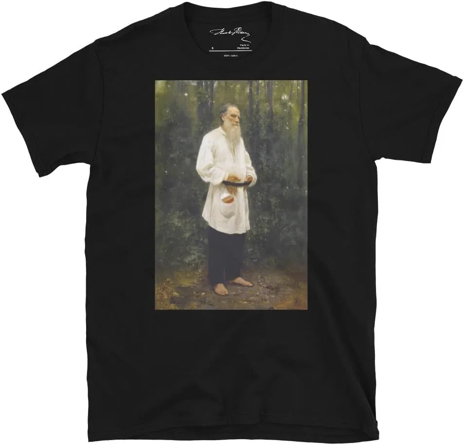 Футболка с портретом Толстого 64000 Unisex Softstyle, Black