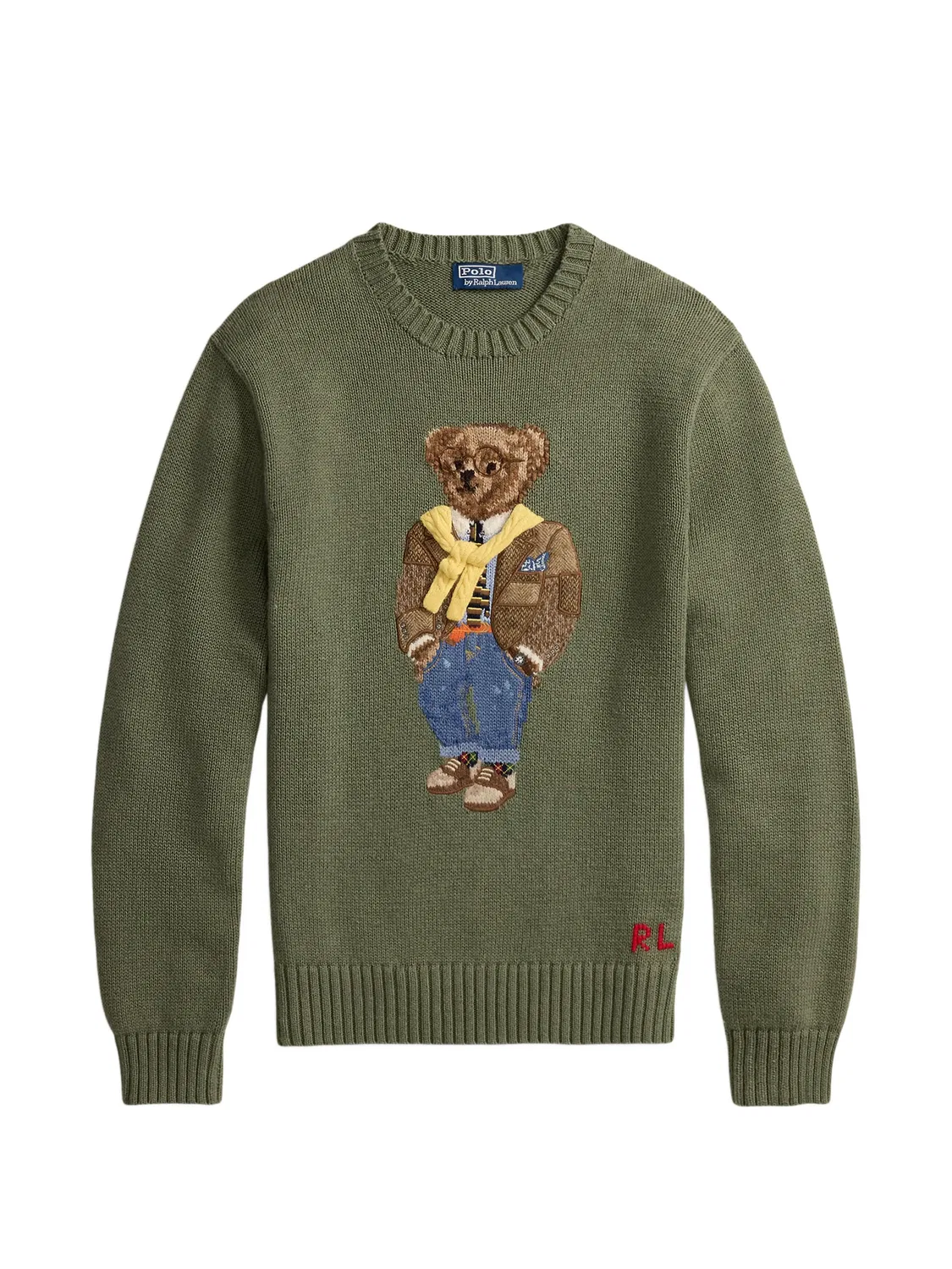Свитер с круглой горловиной и мотивом Поло Медведя Polo Ralph Lauren, зеленый