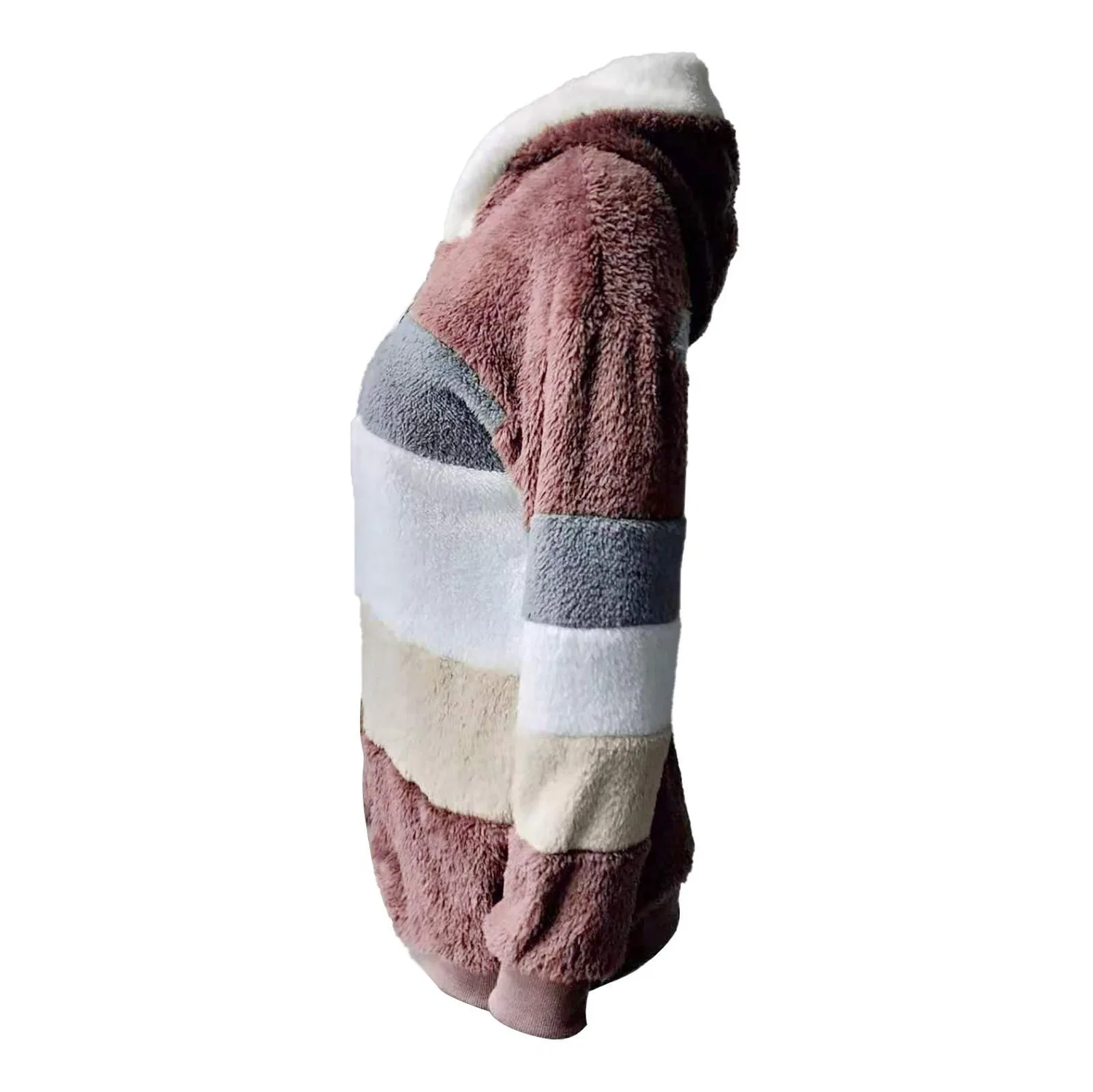 Женская куртка из флиса с капюшоном, оверсайз, Teddy UK, Rosso — фото 4