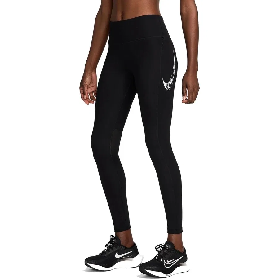 Женские леггинсы с технологией Dri-FIT, модель Dri-Fit Fast 7/8, Nike, Черный