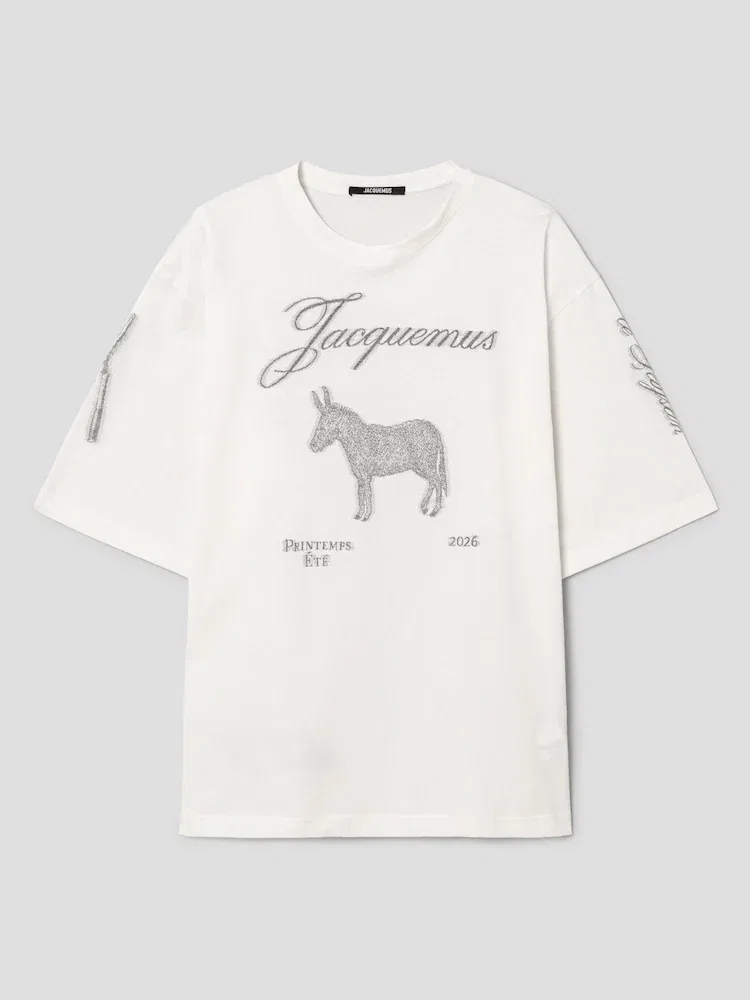 Футболка с жаккардовым принтом, Donkey Jacquard JACQUEMUS, Ivory