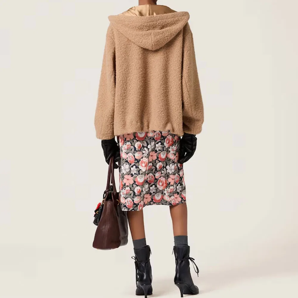 Женское пальто из вельвета MIU MIU, Camel Brown — фото 4