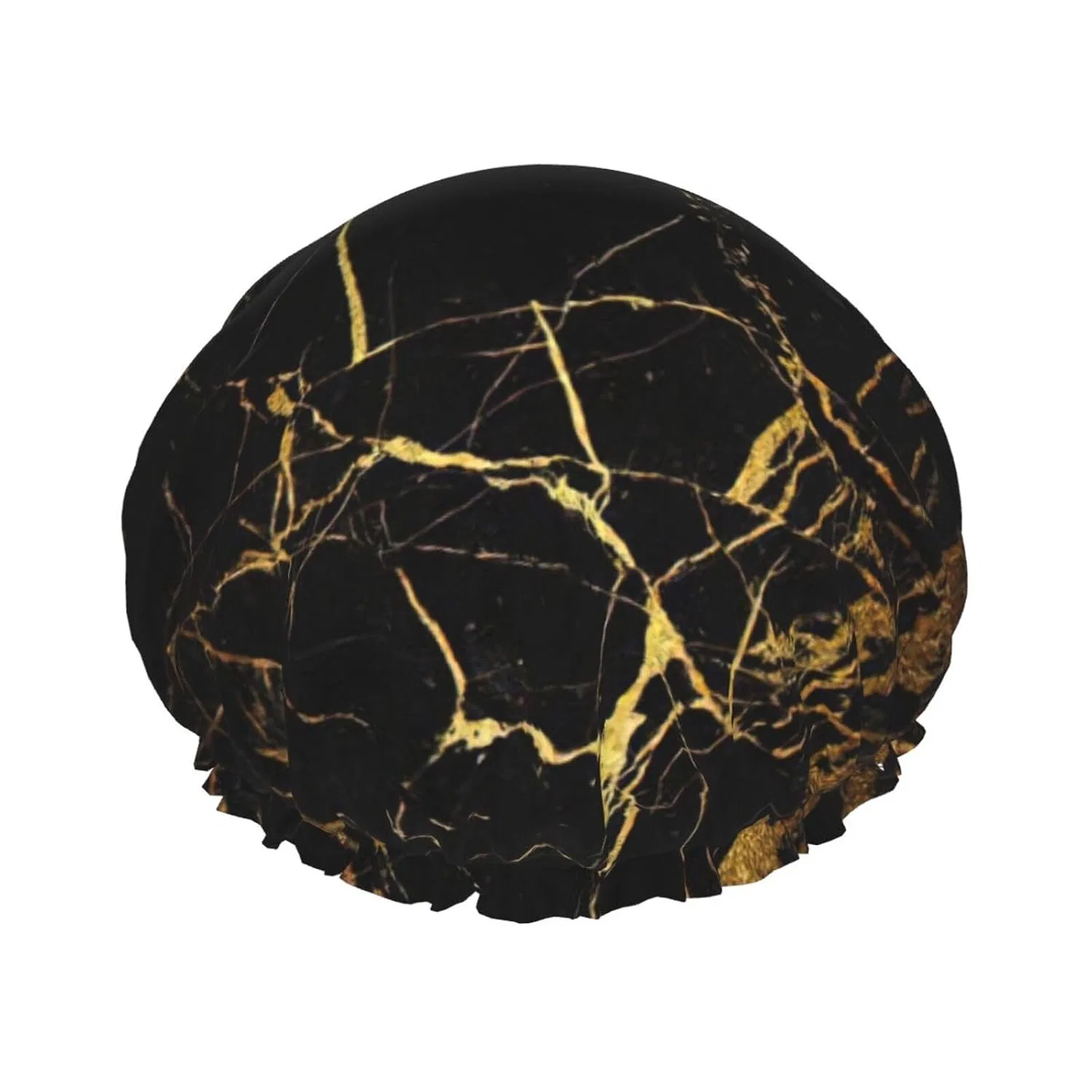 Шапочка для душа, 3D, Gold Marble, BREAUX, двойной слой, 27 см, Schwarz