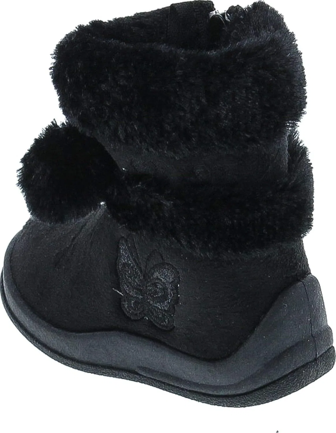 Детские ботинки для девочек с блестками и помпонами Zello Butterfly Max Footwear, Black — фото 3