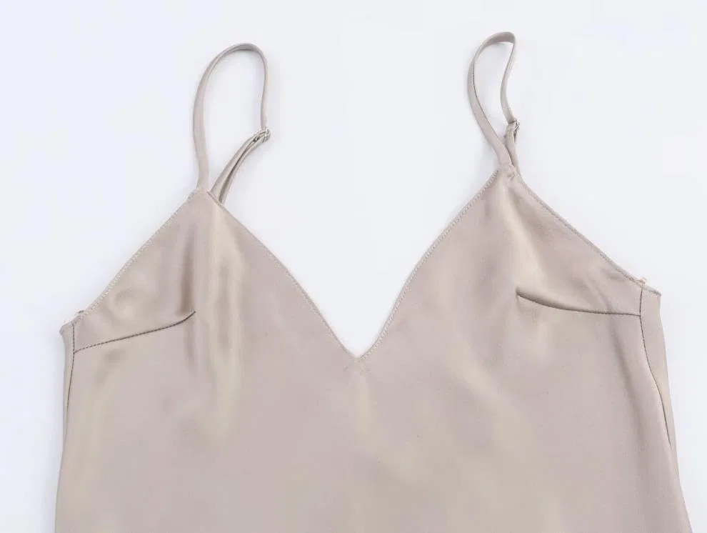 Женское асимметричное кружевное платье-комбинация Casual Soft Elegant, Apricot — фото 3