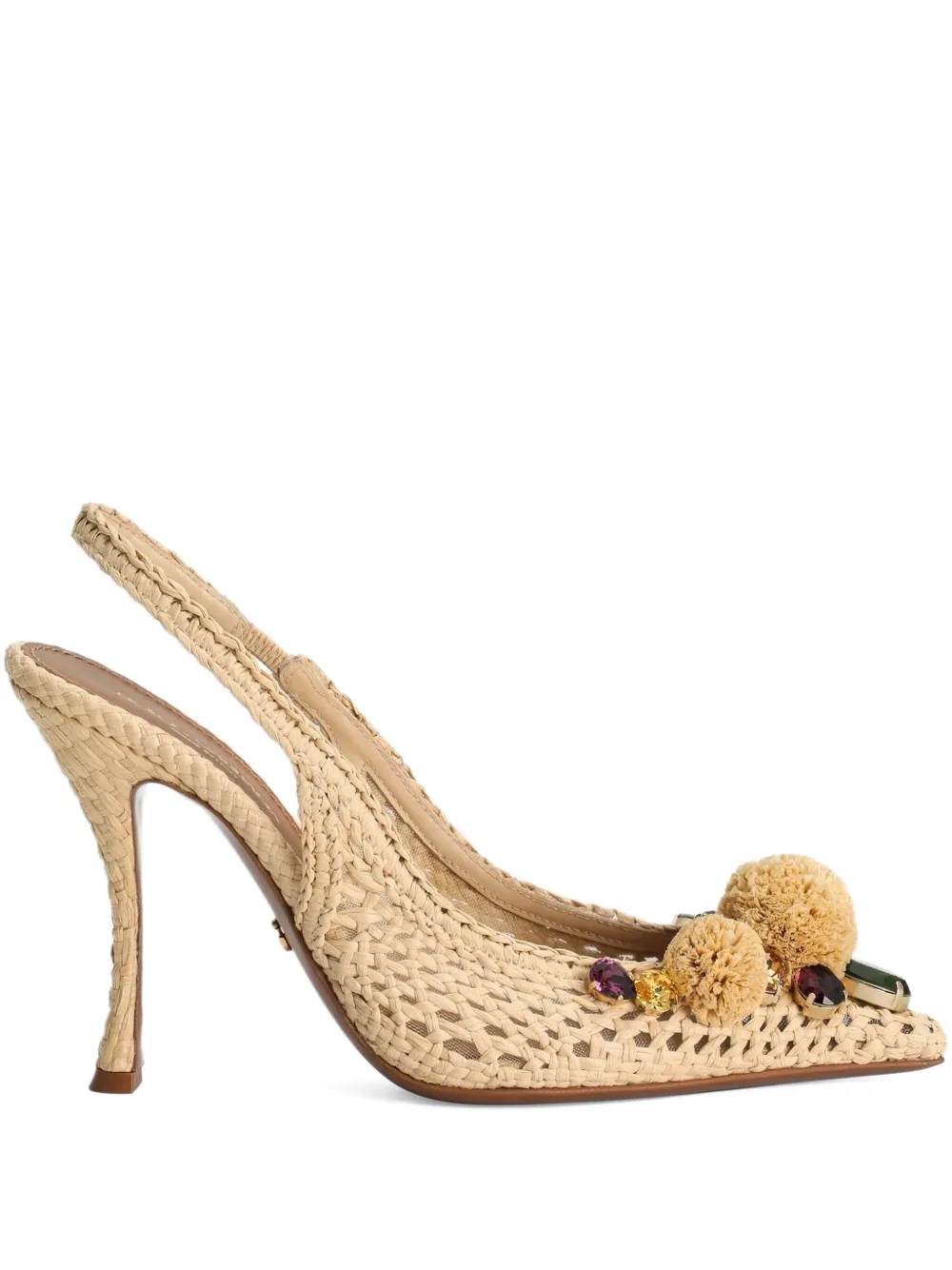 Туфли с помпонами DOLCE & GABBANA, нейтральный