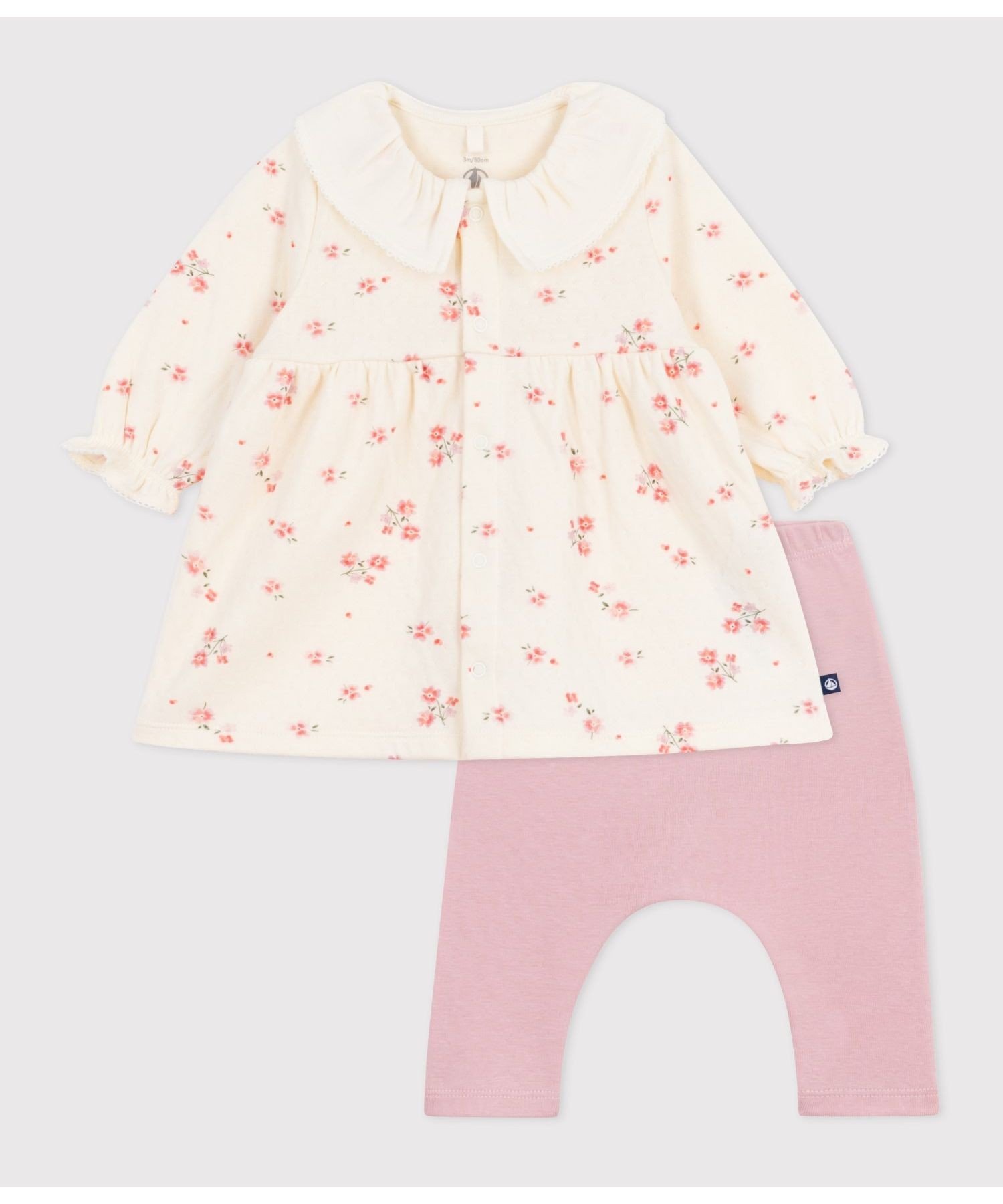 Платье + леггинсы PETIT BATEAU, Off-white/multicolor