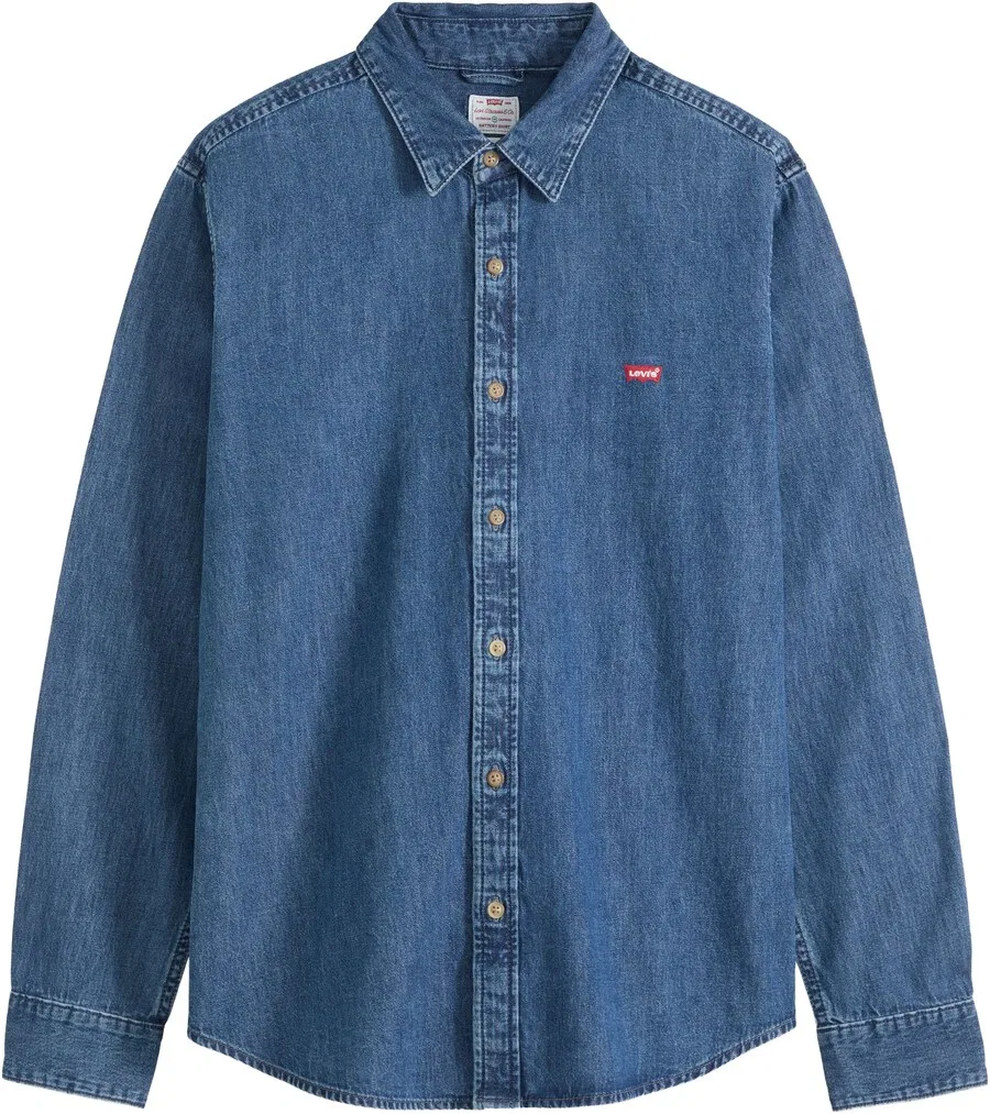 Рубашка LEVI'S Comfort fit на пуговицах, цвет синий деним
